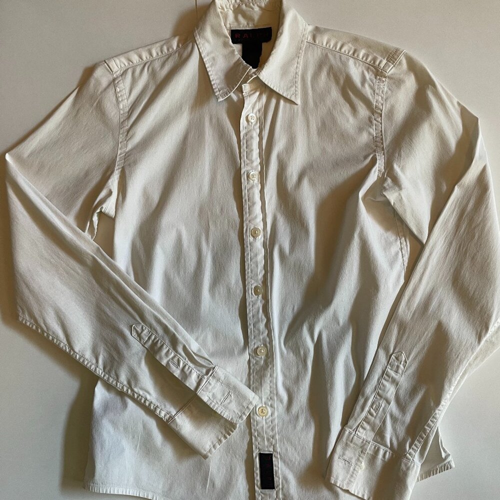 Ralph Lauren Women White Button Down Long Sleeve Shirt